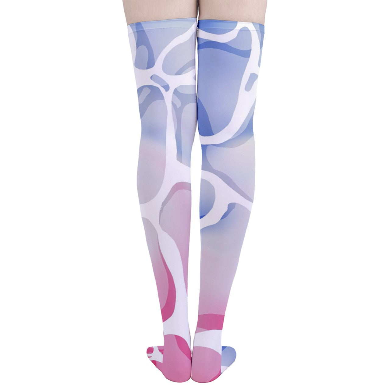 Trans Beach Waves Thigh High Socks