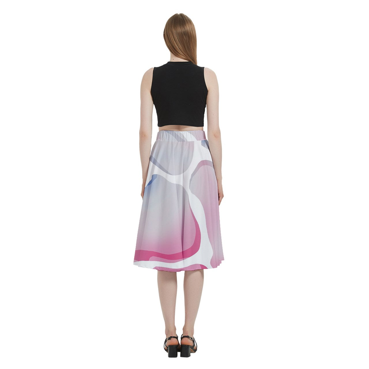 Trans Beach Waves A-Line Skirt with Pockets