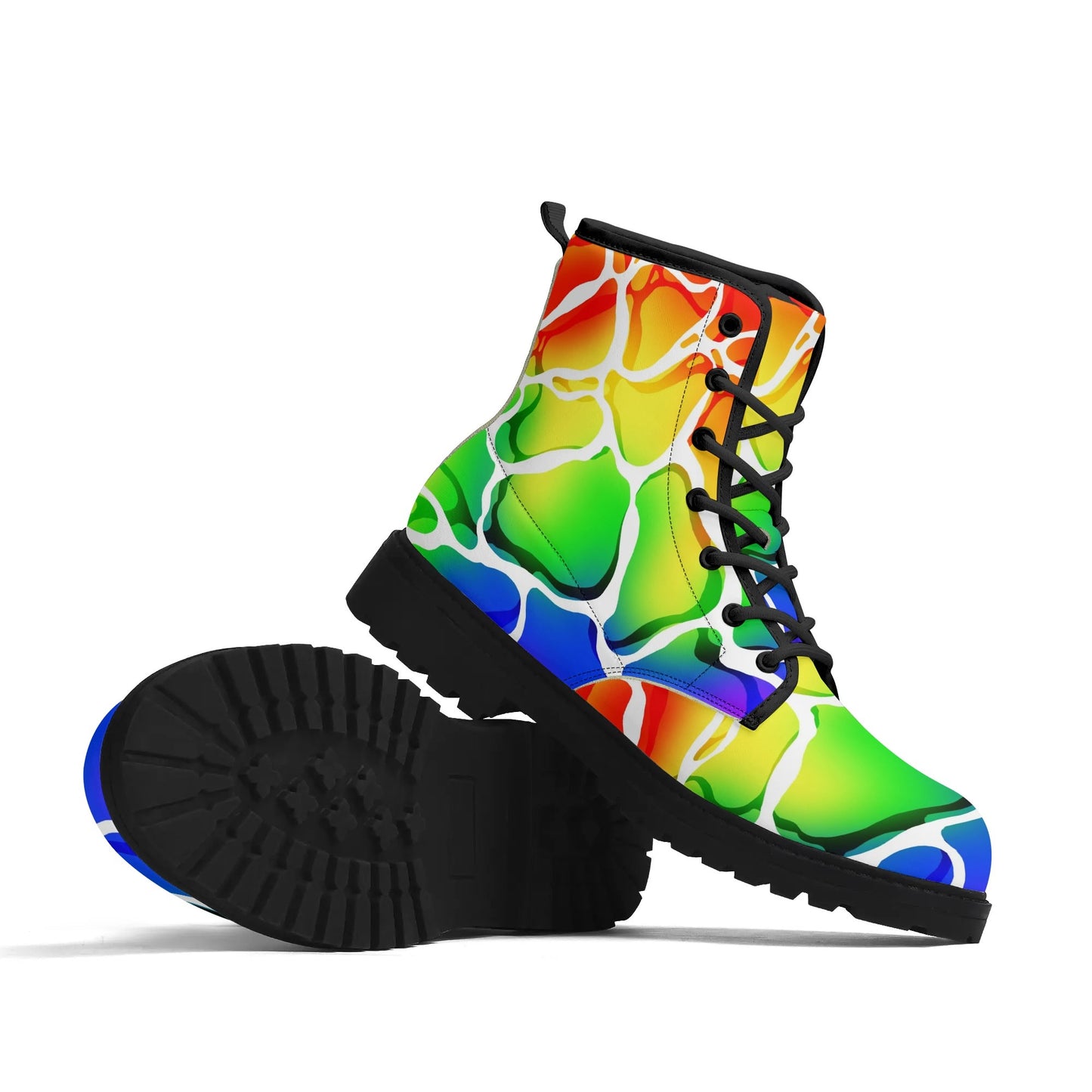 Rainbow Beach Water Vegan Leather Boots (Men's Sizes)