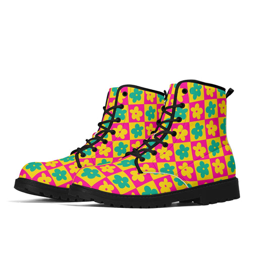 Flower Power Vegan Leather Boots (Men's Sizes)