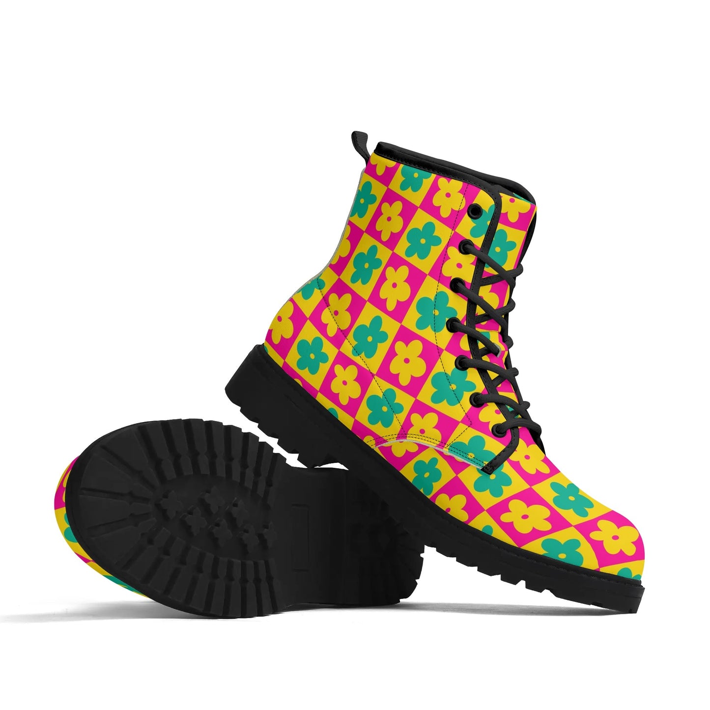 Flower Power Vegan Leather Boots (Men's Sizes)