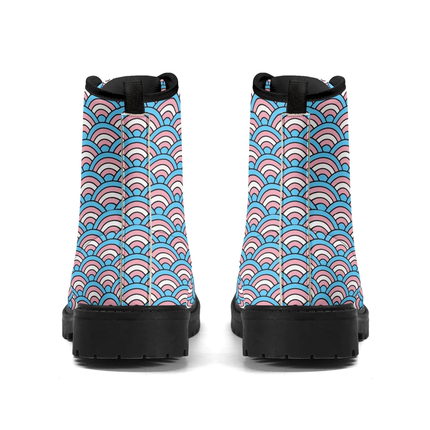 Vintage Wallpaper Trans Vegan Leather Boots (Men's Sizes)