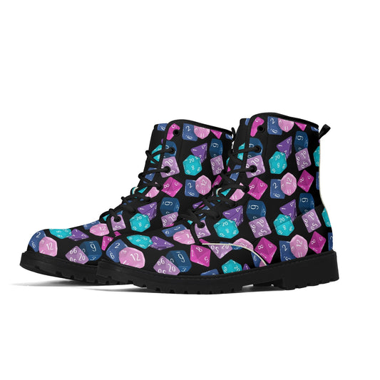 TTRPG Dice Vegan Leather Boots (Women's Sizes)