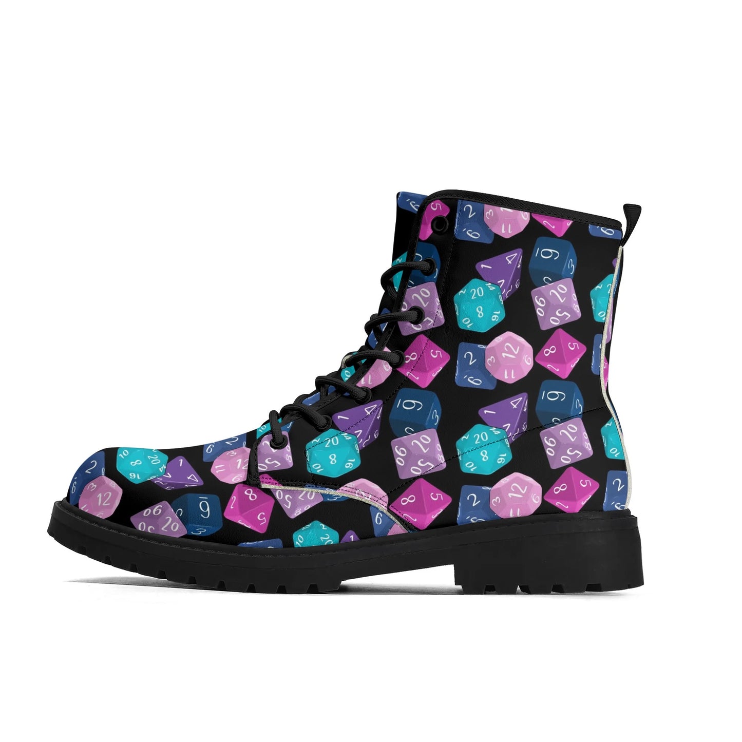 TTRPG Dice Vegan Leather Boots (Women's Sizes)