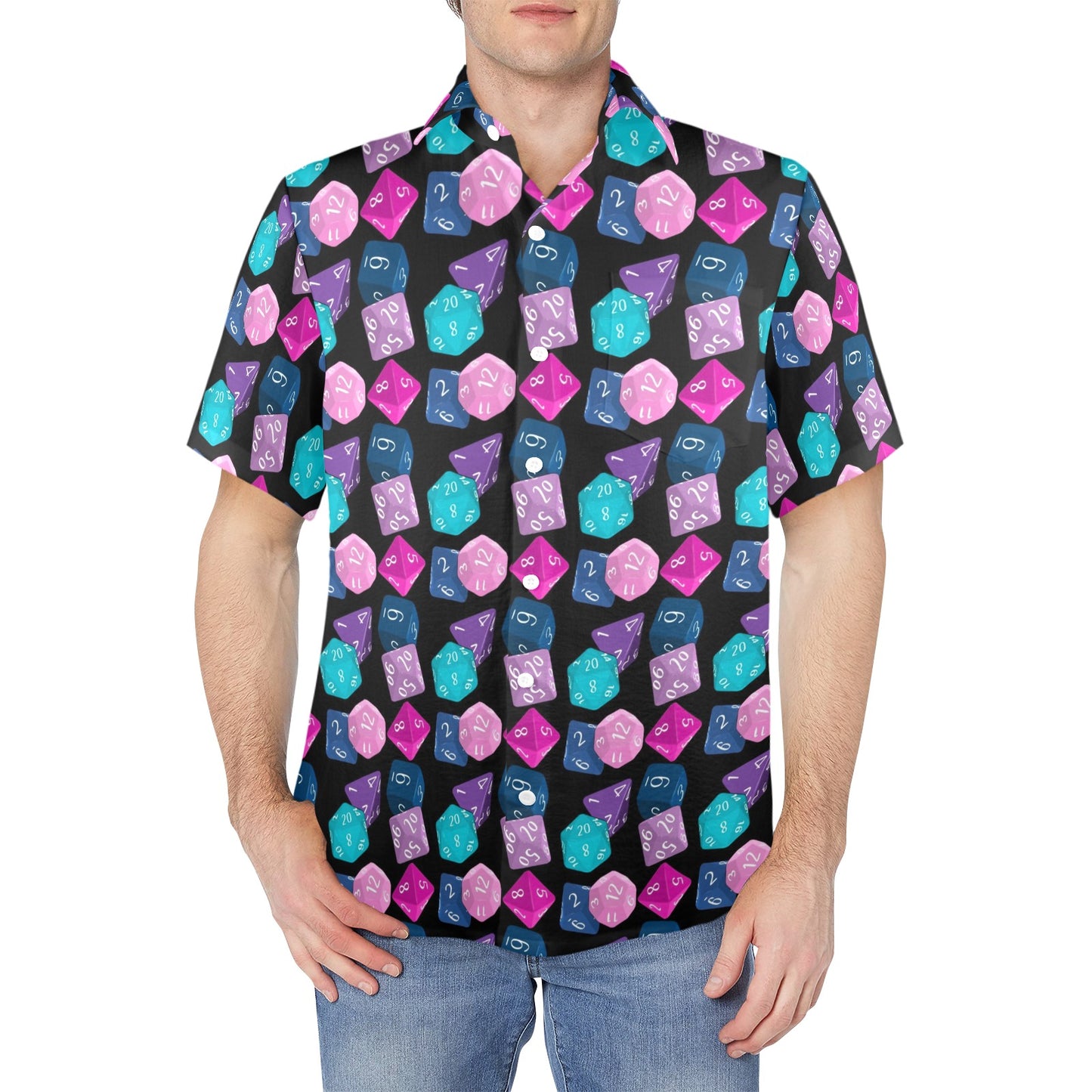 TTRPG Dice Button Down Shirt