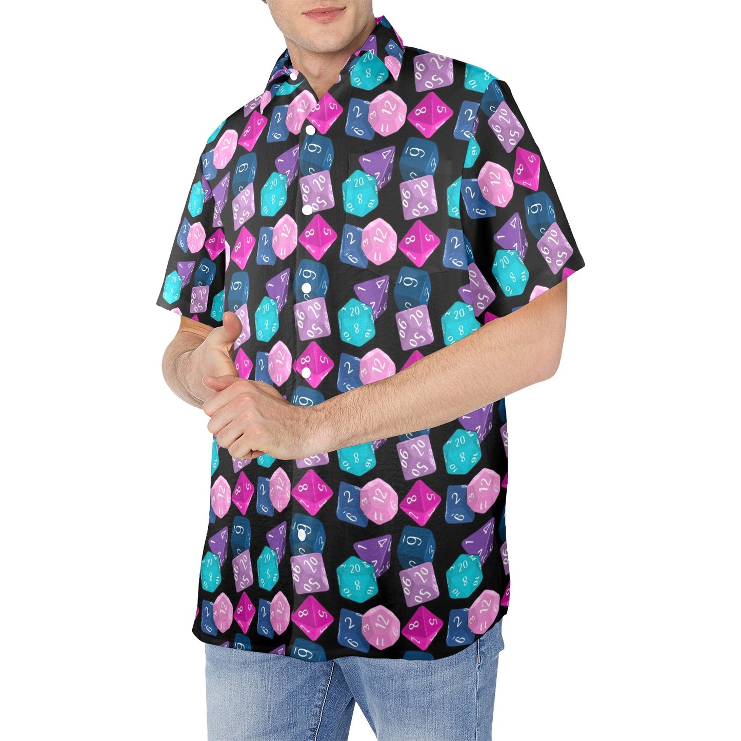 TTRPG Dice Button Down Shirt