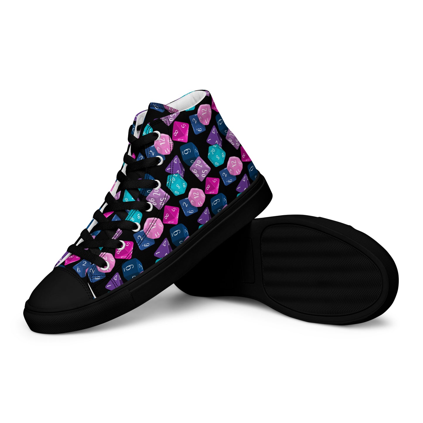 TTRPG Dice High Top Canvas Shoes (Men's Sizes)