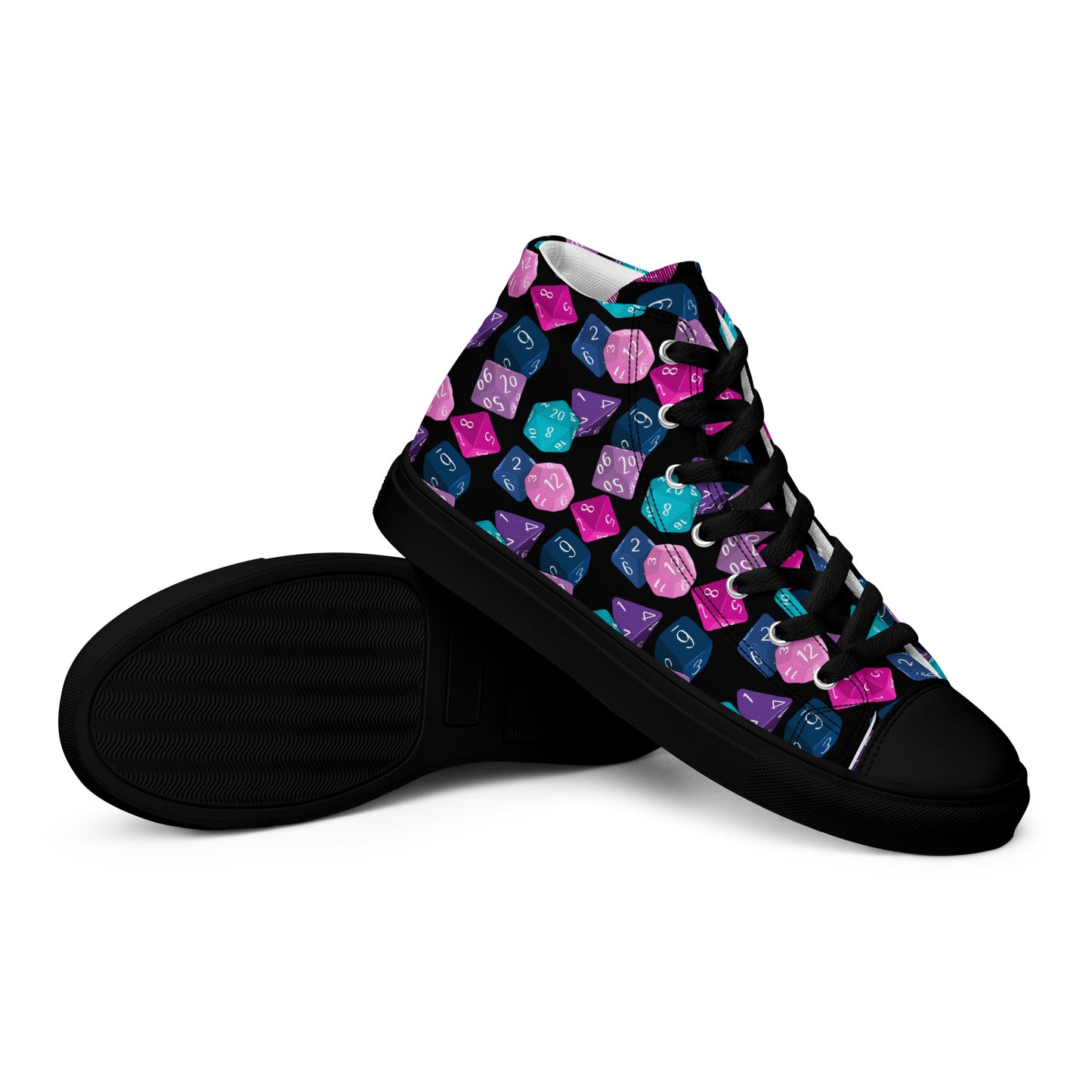 TTRPG Dice High Top Canvas Shoes (Men's Sizes)