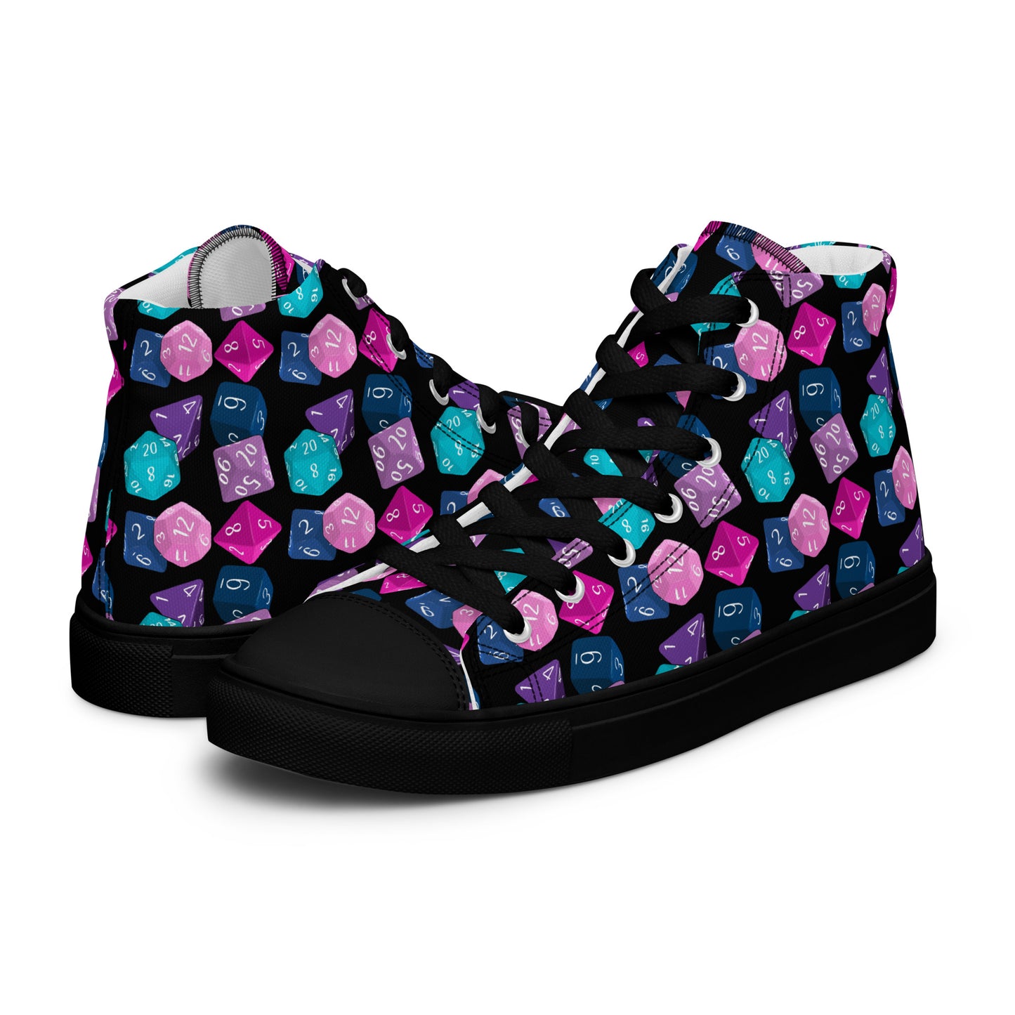 TTRPG Dice High Top Canvas Shoes (Women's Sizes)